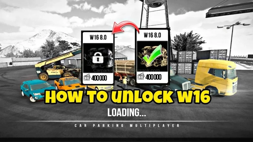 Unlock W16 Engine in Car Parking Multiplayer